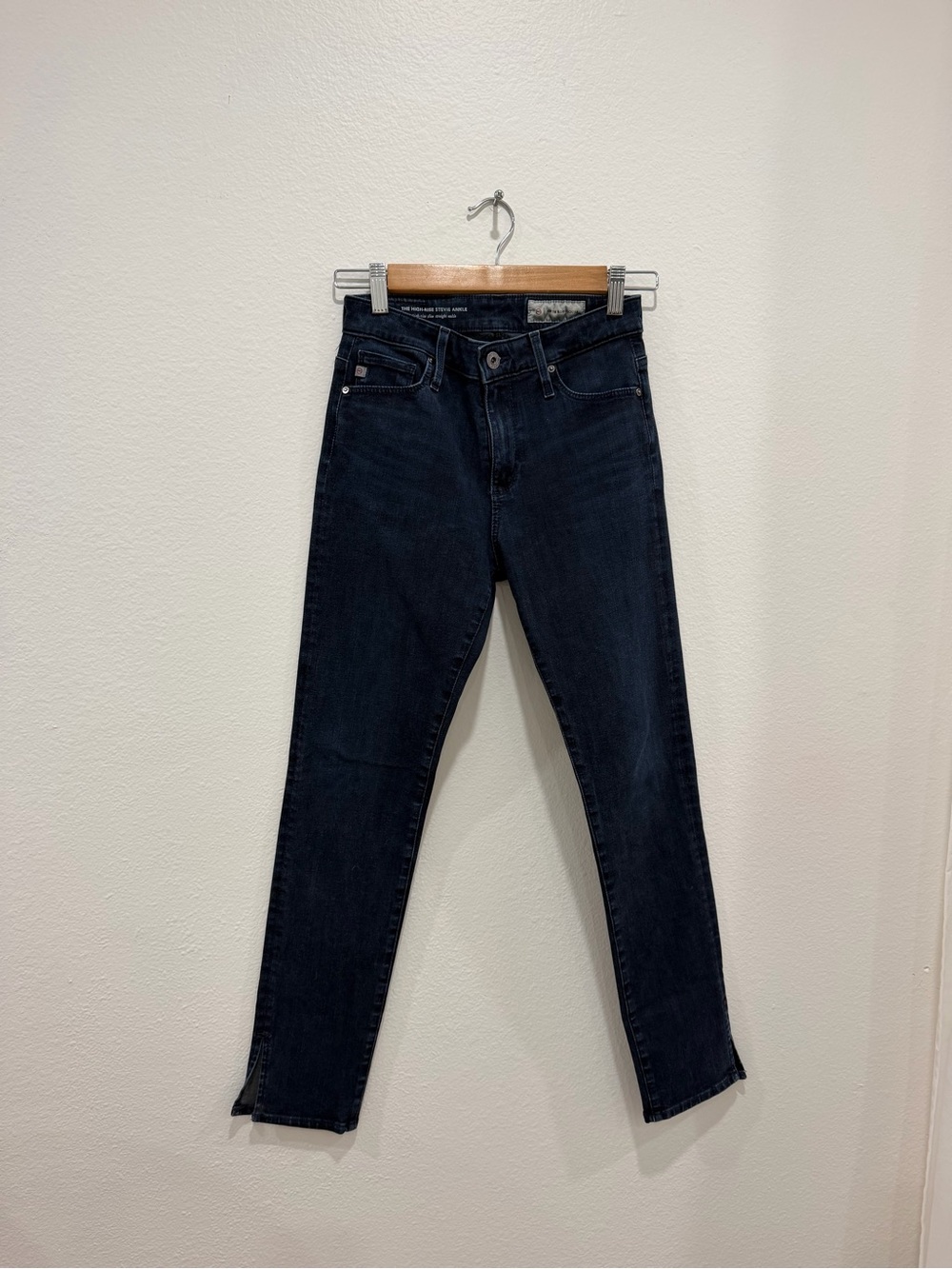 AG Anthropologie The High Rise Stevie Ankle Jeans Women's Size 25R Dark Denim